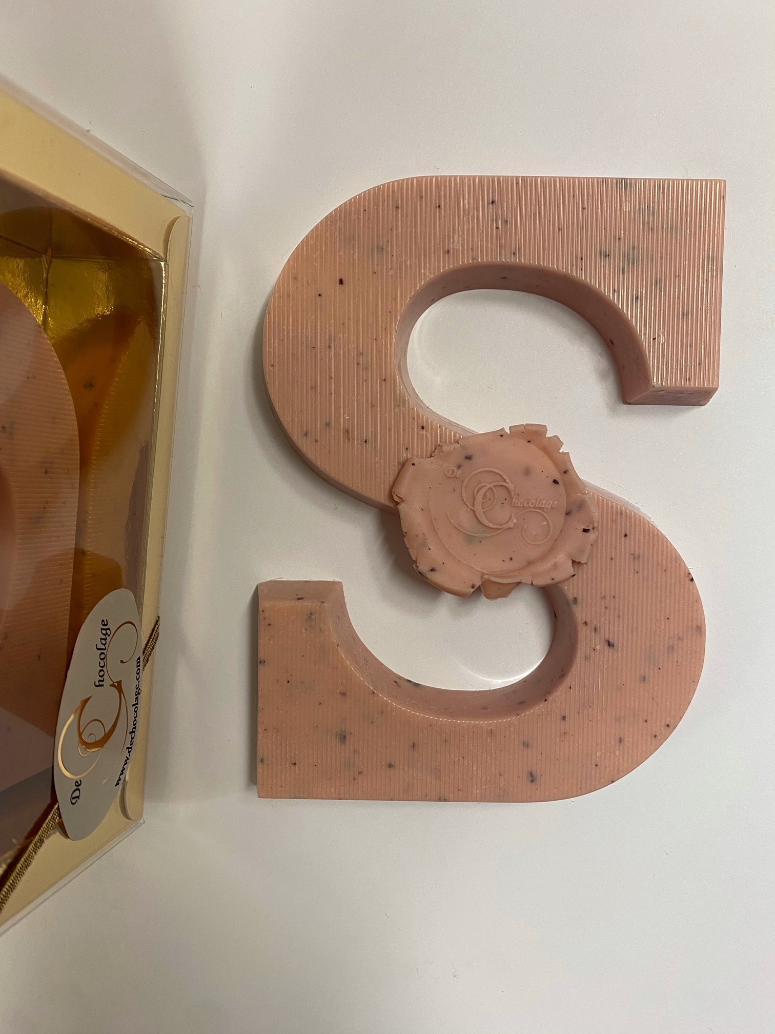 Chocolate letter with rose