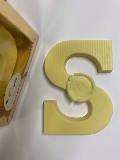 Vegan white chocolate letter