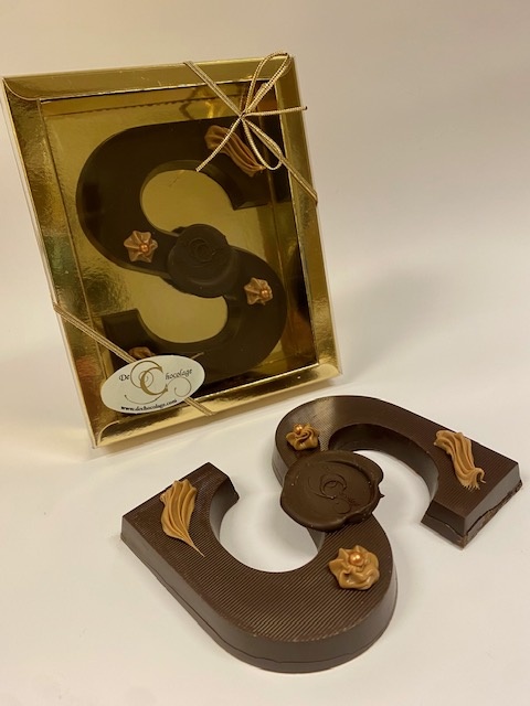 Vegan dark chocolate letter with almond filling  - Copy