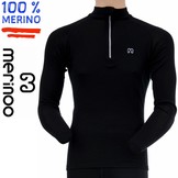 Merinoo | 200 | Thermoshirt met zip voor mannen - 100% merino thermo ondergoed