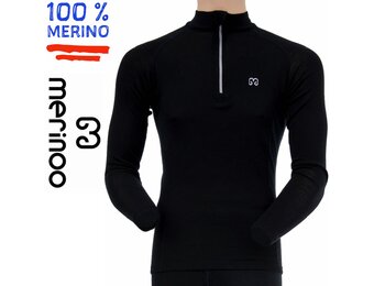 Merinoo | 200 | Heren thermoshirt met kraag en rits