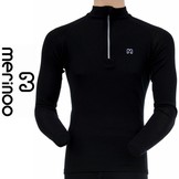 Merinoo | 200 | Thermoshirt met zip voor mannen - 100% merino thermo ondergoed