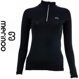 Merinoo | 200 | Thermoshirt met zip voor vrouwen - 100 % merino baselayers