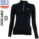 Merinoo | 200 | Thermoshirt met zip voor vrouwen - 100 % merino baselayers