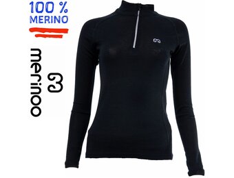 Merinoo | 200 | Dames thermoshirt met kraag en rits