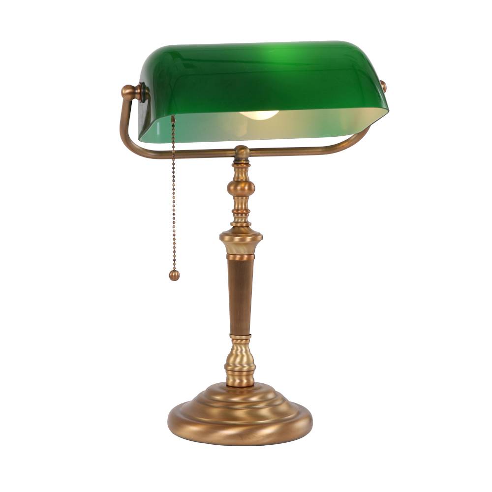 Staren verkorten huiselijk Bankierslamp met groen glas - Light Collection