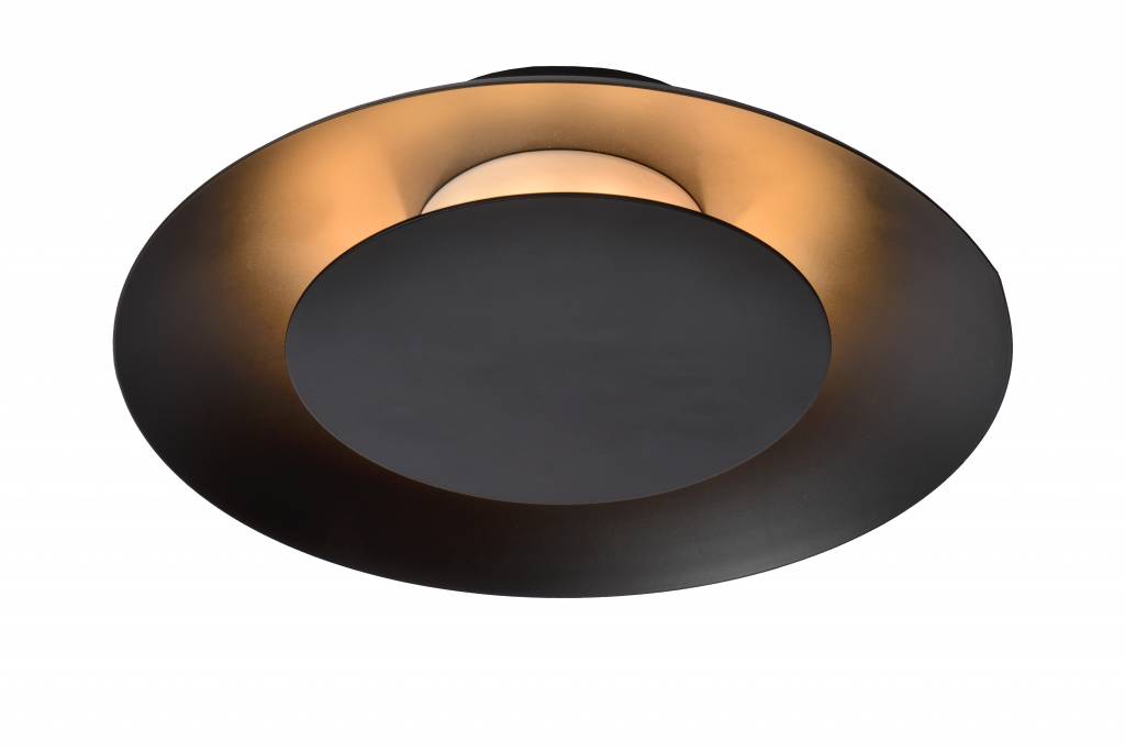 Leuk ronde plafondlamp in het zwart is deze Foskal met een diameter 21,5 cm of 34,5 cm - Light Collection