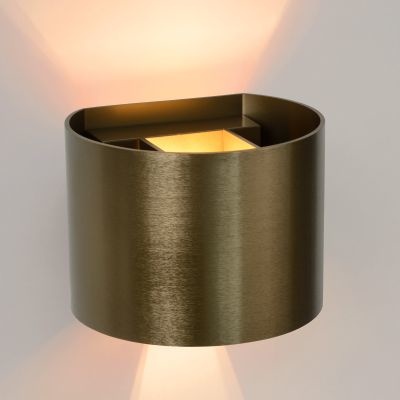 Wandlamp Xio rond met Led in roest bruin of goud. - Light Collection