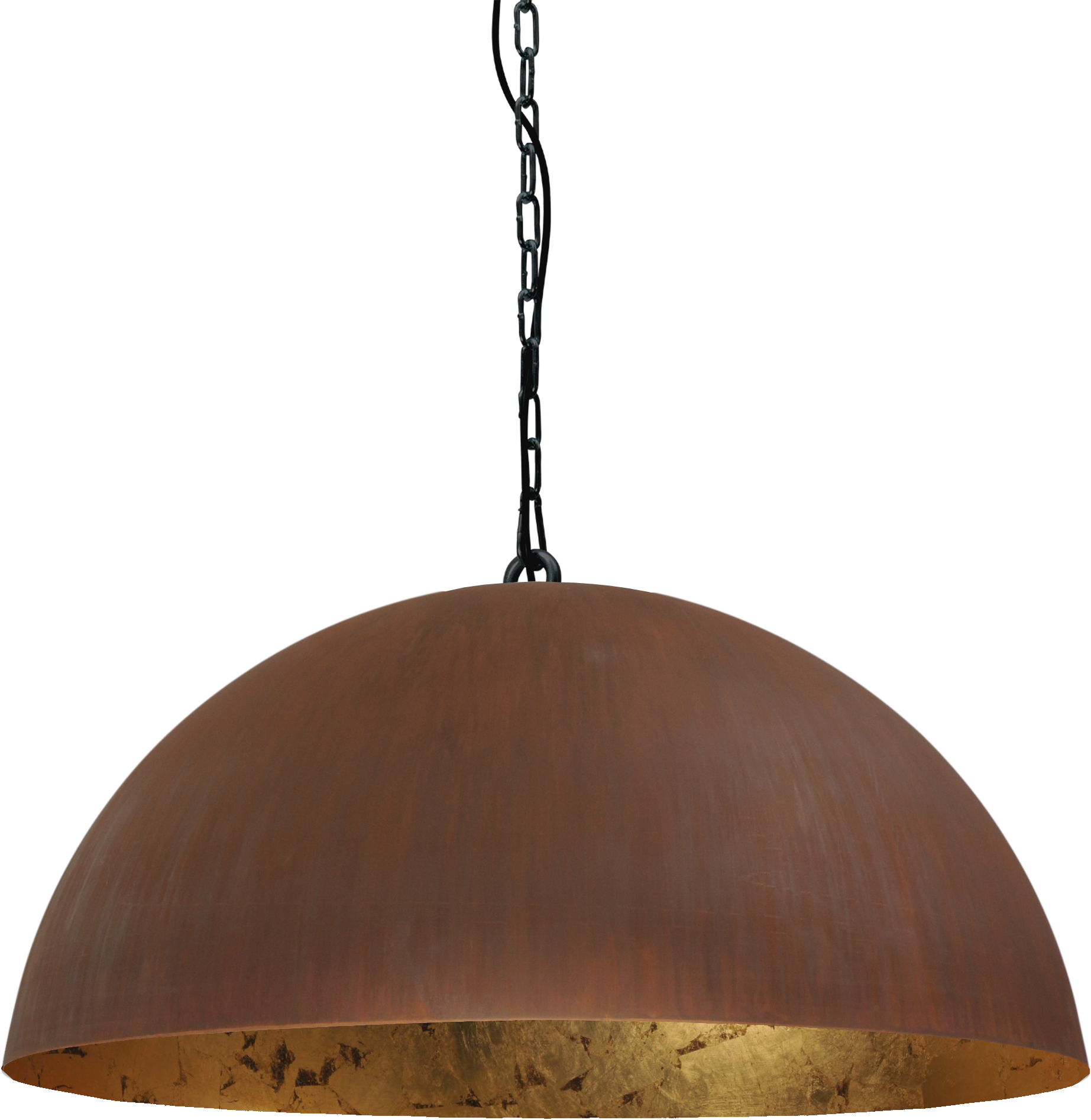 Hanglamp met roestige buitenzijde en bladgoud binnenzijde - Light Collection