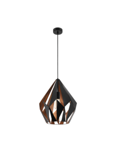 Eglo Hanging lamp Carlton 1 Black-Copper