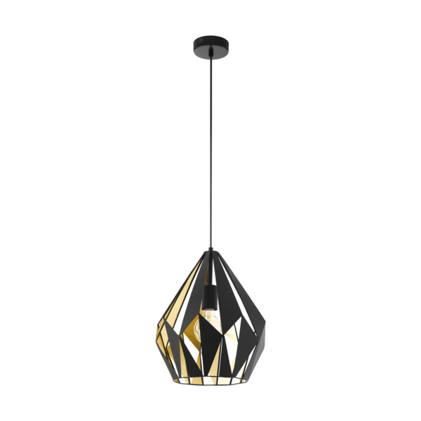 Eglo Hanging lamp Carlton 1 Black-Gold