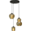 Master Light Quinto Round 3-light pendant lamp