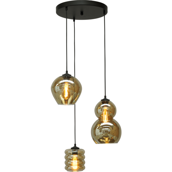 Master Light Quinto Round 3-light pendant lamp