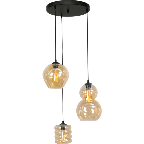 Master Light Quinto Round 3-light pendant lamp