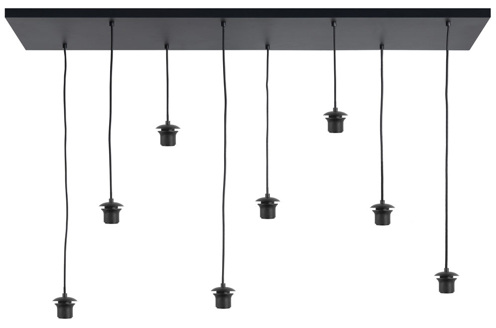ornament geboorte verteren Losse plafondplaat zwart met 3 pendels. - Light Collection
