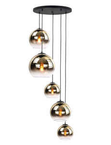 HighLight  Hanging lamp Fantasy Globe Gold round 5 lights