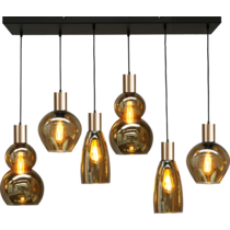 Master Light Bounty 6-light zigzag pendant lamp
