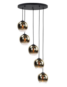 HighLight  Hanging lamp Fantasy Apple Gold round 5 lights