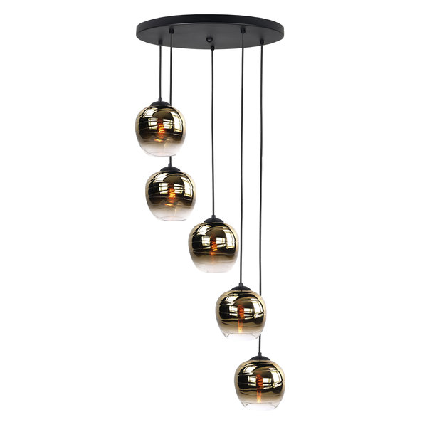 HighLight  Hanging lamp Fantasy Apple Gold round 5 lights