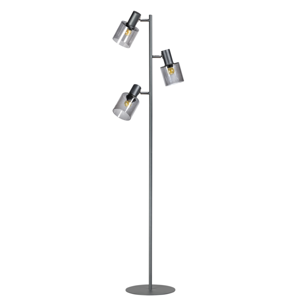 jungle vaccinatie programma Moderne zwarte staande leeslamp Sledge met 3 glas kappen - Light Collection