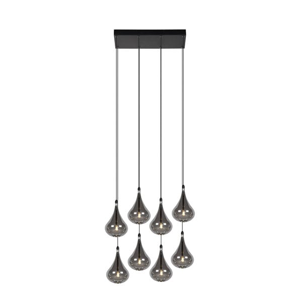 Lucide Hanging lamp Tears smoke 8 lights