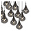 Lucide Hanging lamp Tears smoke 8 lights