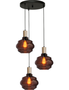 Master Light Porto 3-light round pendant lamp