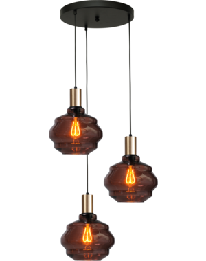 Master Light Porto 3-light round pendant lamp