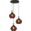 Master Light Porto 3-light round pendant lamp