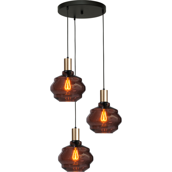 Master Light Porto 3-light round pendant lamp