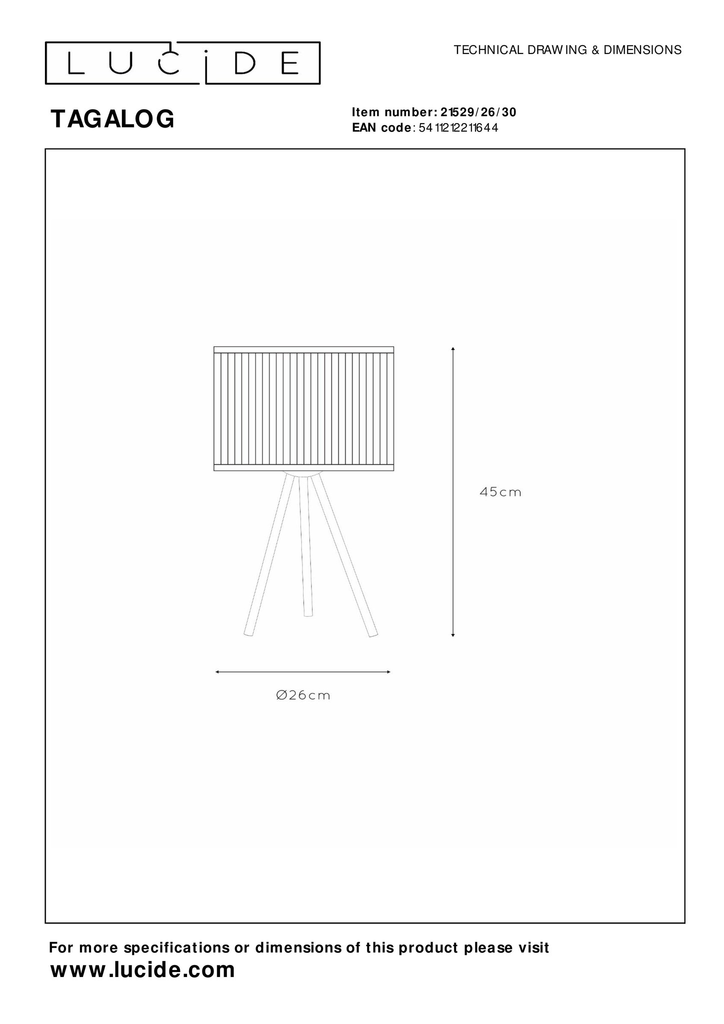 Table lamp Tagalog from the Lucide brand