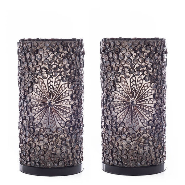 Villaflor Dili cylinder table lamp, dark brown