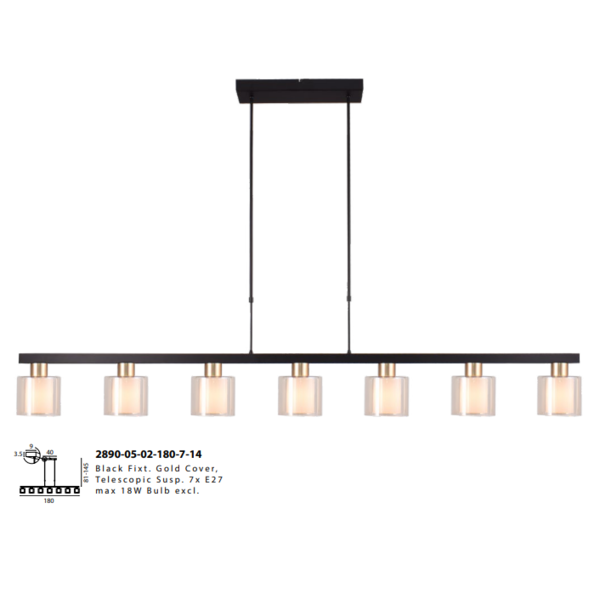 Master Light Hanging lamp Lauria 7 lights