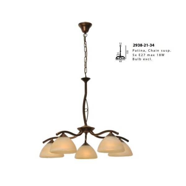 Master Light Hanging lamp Bolzano 5 lights