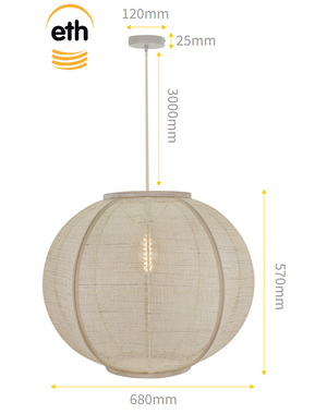 ETH Hanging lamp Fabric 68 cm