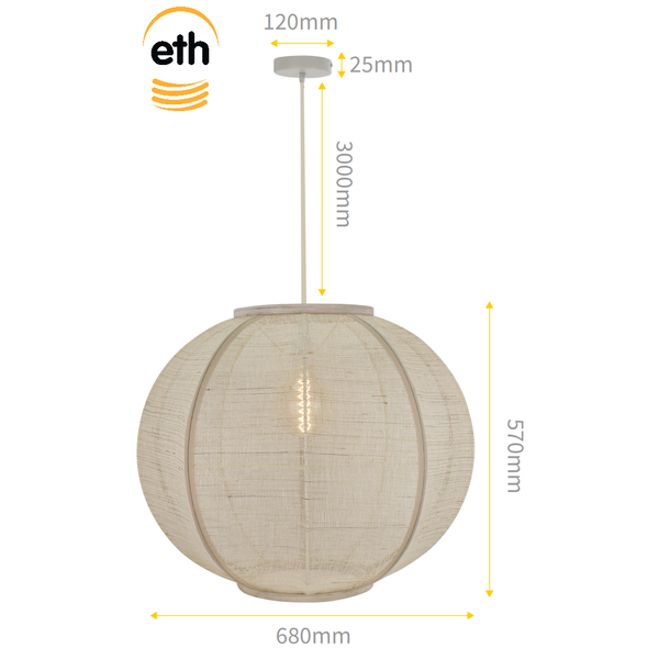ETH Hanging lamp Fabric 68 cm
