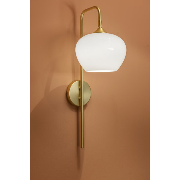 Licht &  Wonen/ Artdelight Wandlamp Dajano  met wit glas