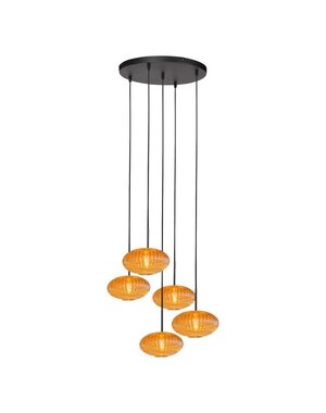 Steinhauer Pendant lamp Haloswap amber round