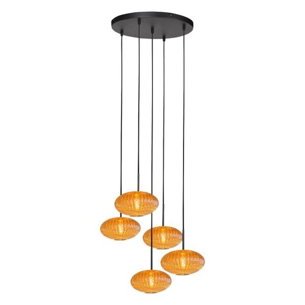 Steinhauer Pendant lamp Haloswap amber round