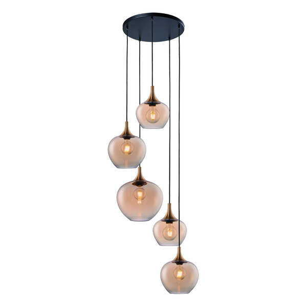 Freelight Fresu 5-light round pendant lamp