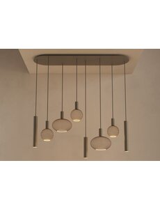Ztahl Dijkos Hanging lamp Como oval flat