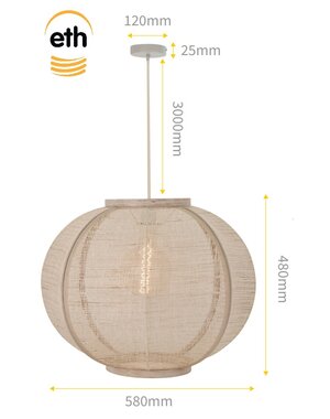 ETH Hanging lamp Fabric 58 cm