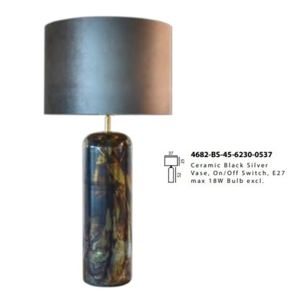 Master Light Raku black table lamp