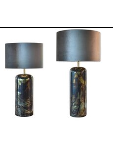 Master Light Raku black table lamp