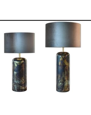 Master Light Raku black table lamp