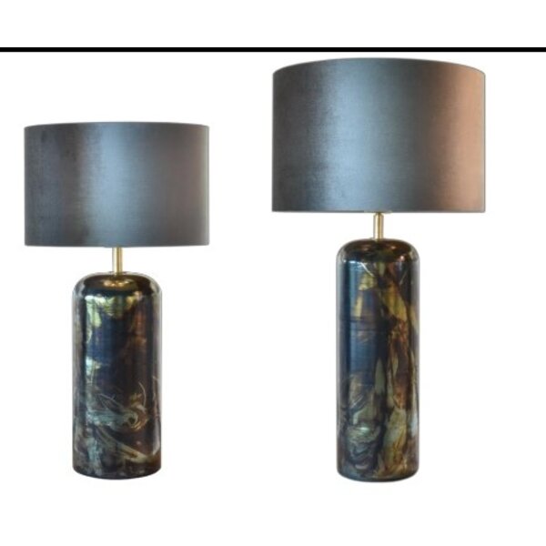 Master Light Raku black table lamp