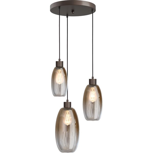 Master Light Hanging lamp Olive round 3 lights