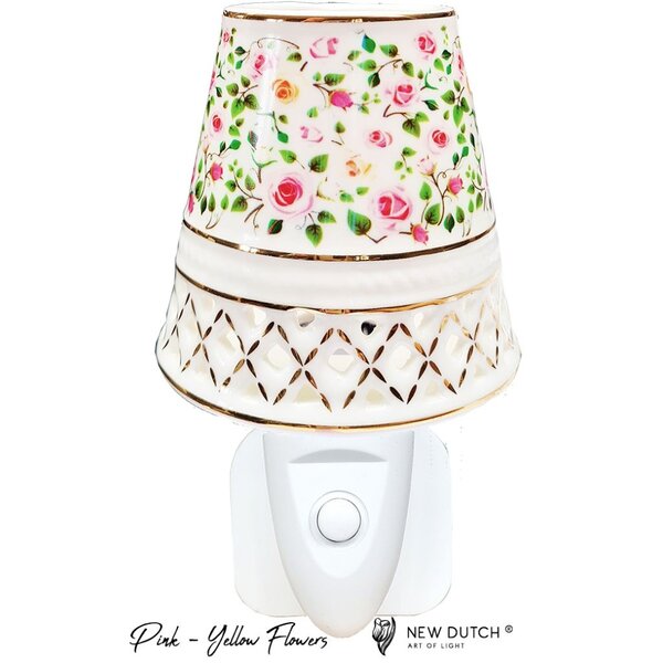 New Dutch Night Light Pink-Yellow Flowers