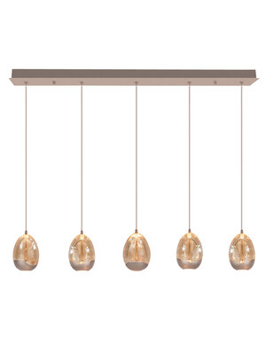HighLight  Hanglamp Egg  Champagne 5 lichts balk