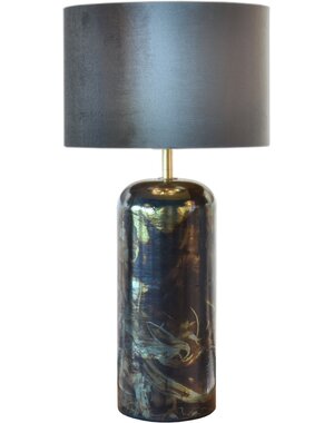 Master Light Raku black table lamp